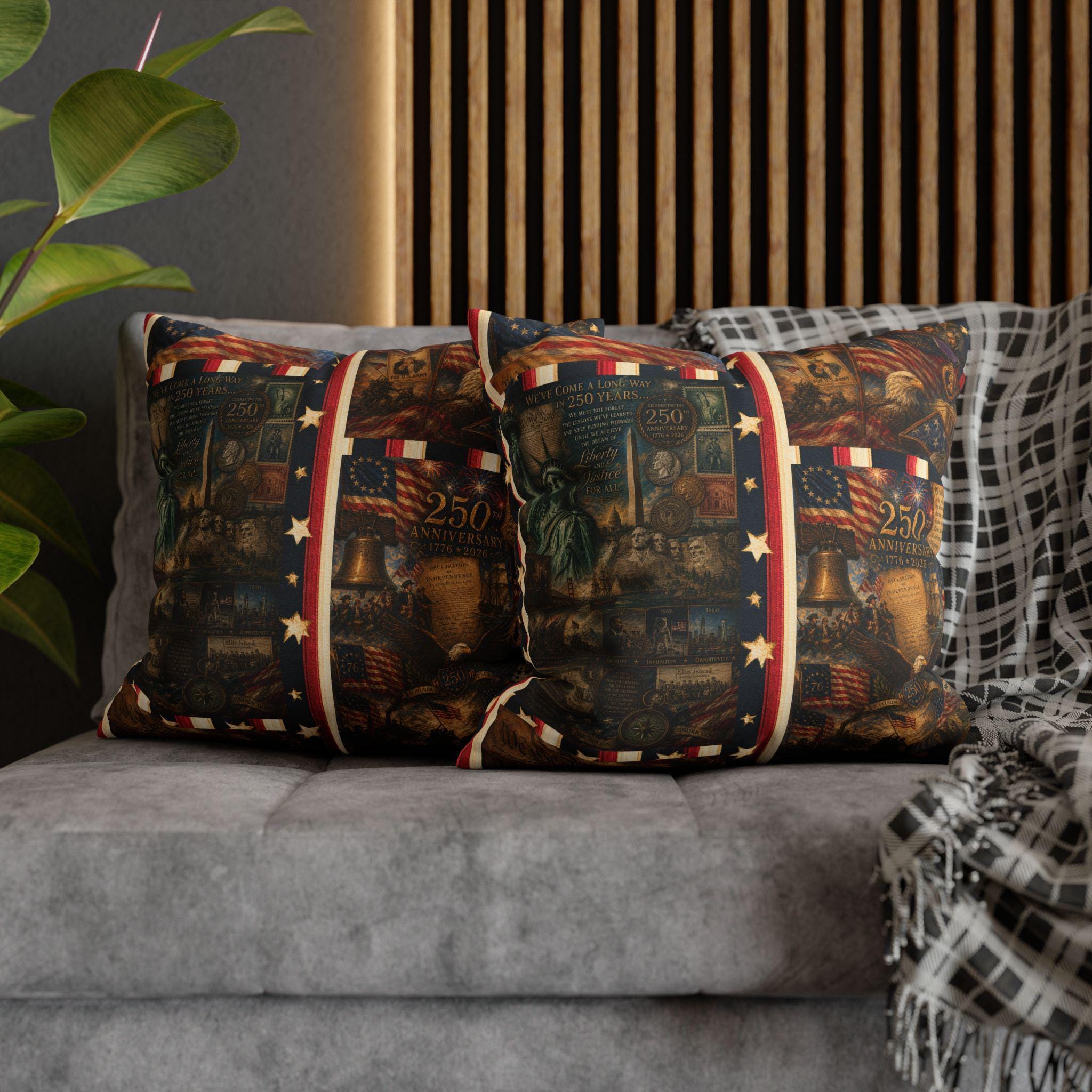 Patriotic Pillow Cover: USA 250th Anniversary Decor