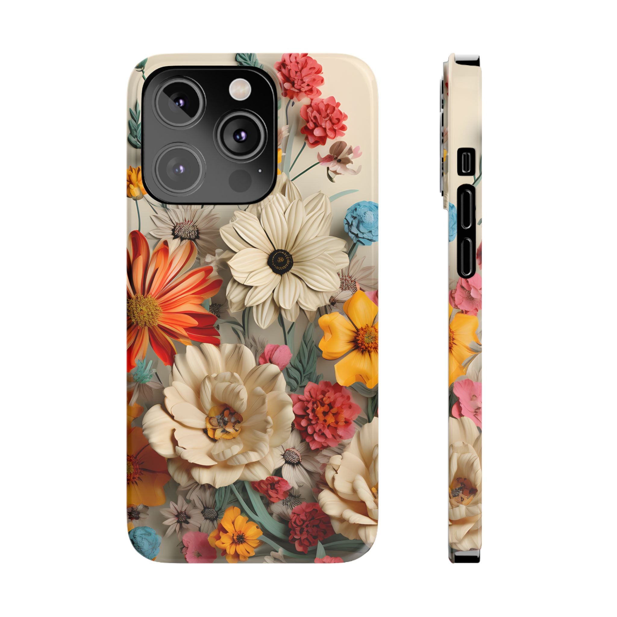 Wildflower iPhone Case: Vintage Style Floral Design, Slim Protective Cover