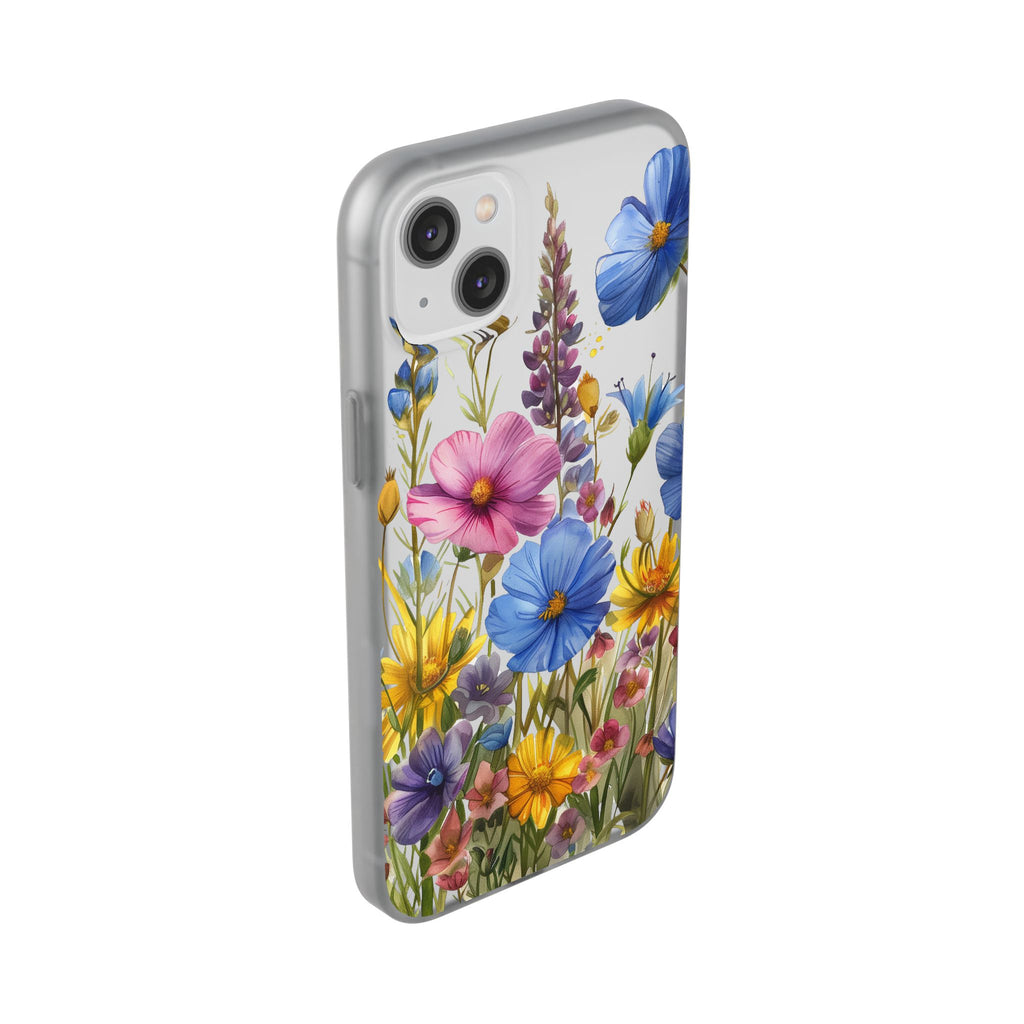 Floral Phone Case: Slim Matte TPU Cover, Wildflower Garden