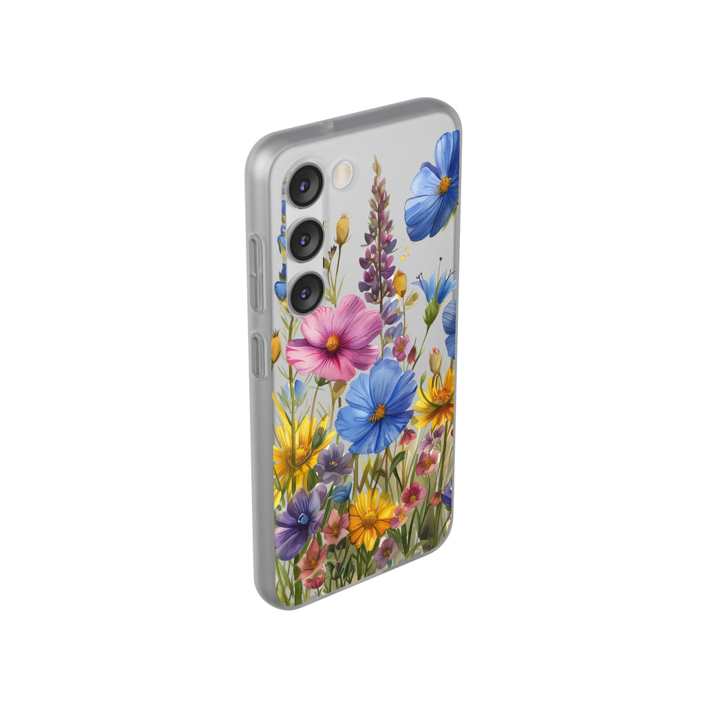 Floral Phone Case: Slim Matte TPU Cover, Wildflower Garden