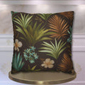 Earth Tone Tropical Leaf Pillow Cover: Jungle-Inspired Boho Cushion for Nature-Inspired Home Decor
