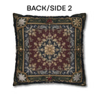 Baroque Christmas Pillow Cover: Burgundy Gold Navy Ornate Winter Damask, Traditional Holiday Decor