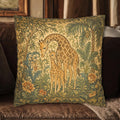William Morris Style Throw Pillow Cover:  Giraffe Jungle Botanical Design