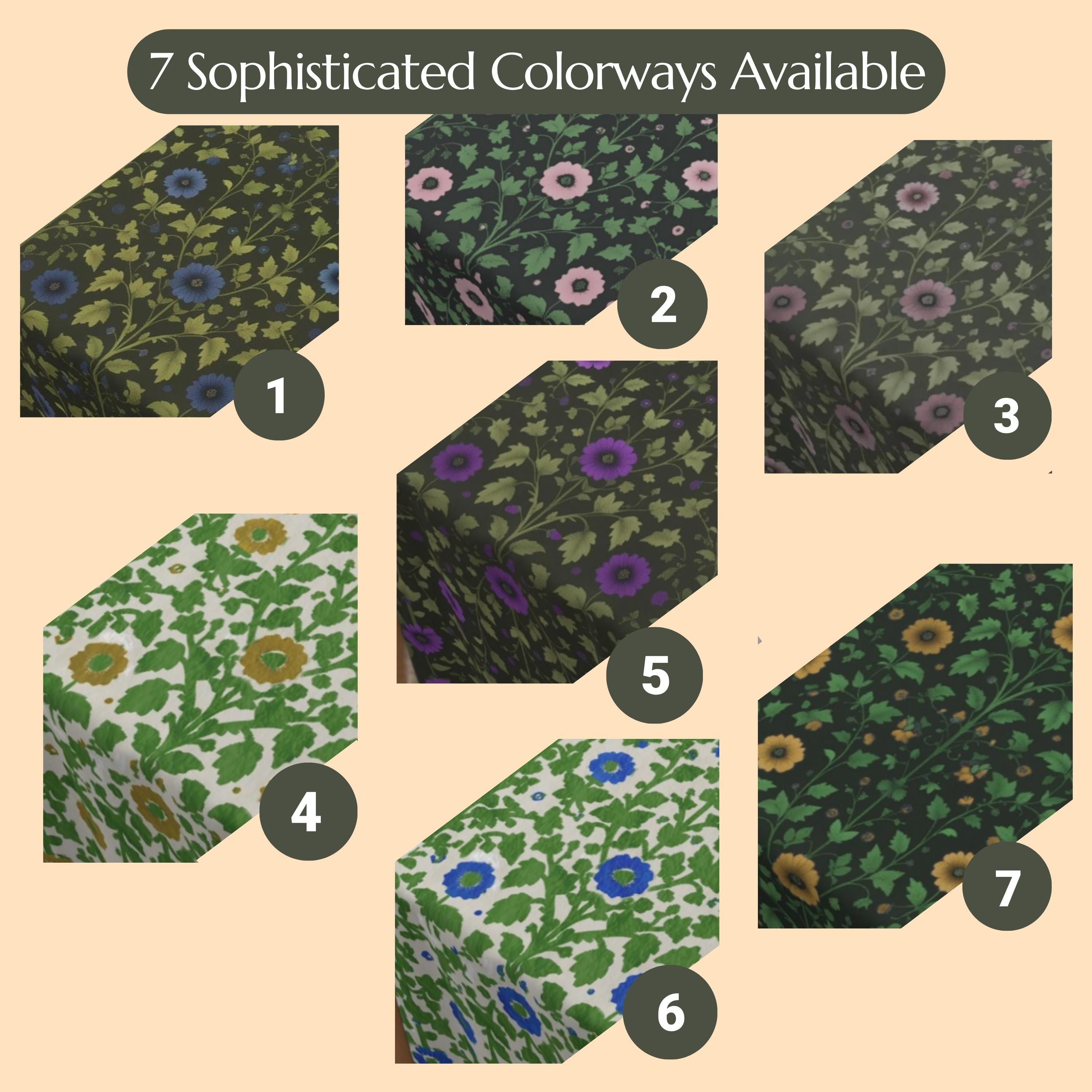 Elegant William Morris Arts and Crafts Floral Table Runner: 7 Colorway Choices