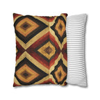 Southwestern Geometric Pillow Cover - Warm Tones, Layered Diamond Pattern