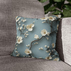 Elegant Chinoiserie Pillowcase: Blue-Teal Gradient Cherry Blossom Design for Home Decor