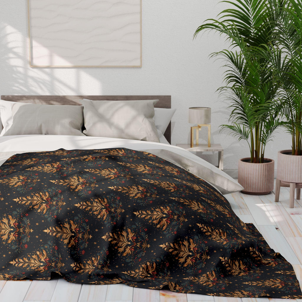 William Morris Christmas Tree Fleece Blanket: Holiday Throw