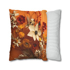 Autumn Wildflower Pumpkin Throw Pillow: Fall Decor, Sofa or Bed
