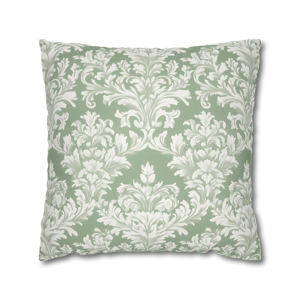 Damask Muted Green Pillow Cover, Elegant Square Cushion Cover