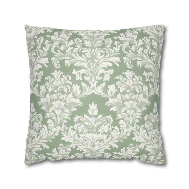 Damask Muted Green Pillow Cover, Elegant Square Cushion Cover