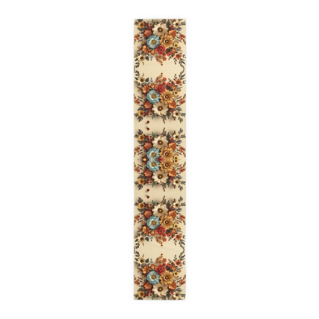 Autumn Table Runner, Floral Pattern, Fall Colors (16" x 72" or 90")