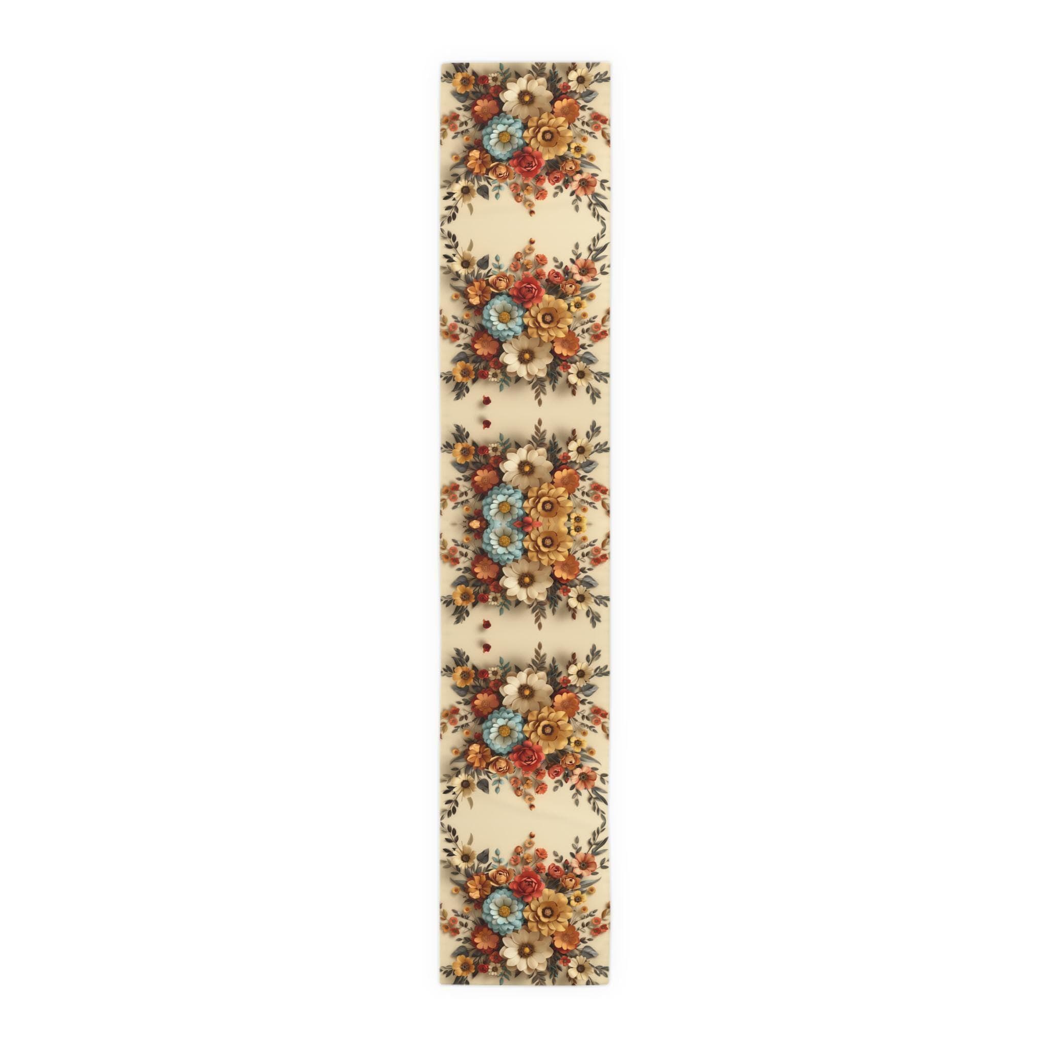 Autumn Table Runner, Floral Pattern, Fall Colors (16" x 72" or 90")