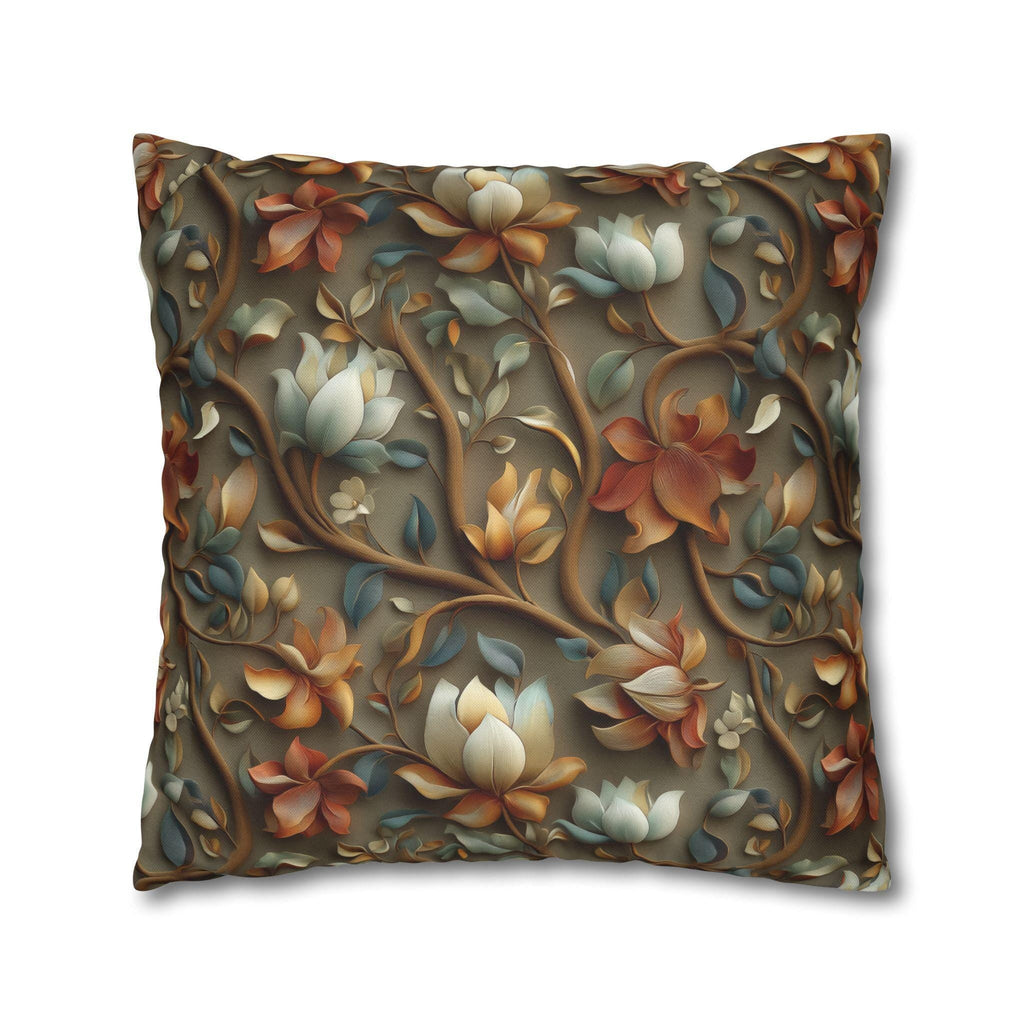 Vintage-Inspired Autumn Floral Pillow Cover: William Morris Style Tapestry Home Accent
