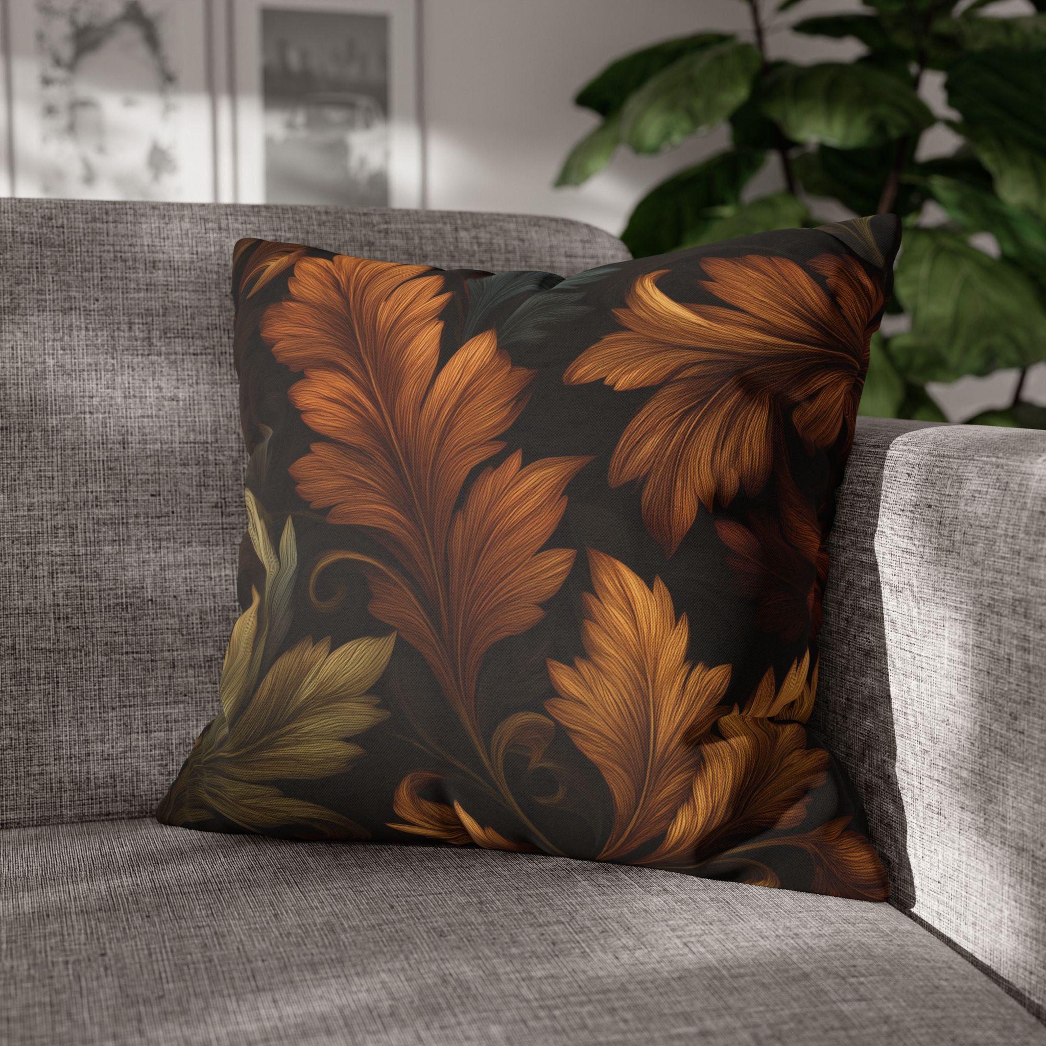 William Morris Autumn Leaves Tapestry Pillow Cover: Vintage-Inspired Dark Fall Cushion Decor