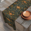 William Morris Botanical Table Runner: Golden Ochre Floral Tapestry