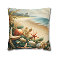 Coastal Christmas Pillow Cover, Starfish & Seashells (Multiple Sizes)