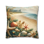 Coastal Christmas Pillow Cover, Starfish & Seashells (Multiple Sizes)
