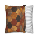 Geometric Hexagon Pillow Cover: Earth Tone Cushion for Modern, Rustic, Mid-Century Decor