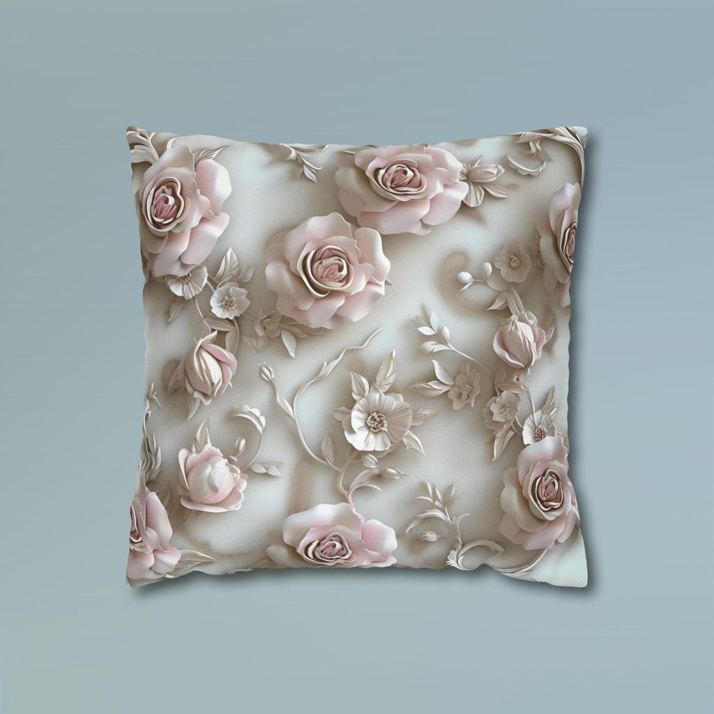 Romantic Soft Pink Roses Cushion Cover: Floral Elegance for Feminine Decor