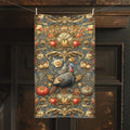 William Morris Wild Turkey Hand Towel: Autumn Harvest Thanksgiving Decor