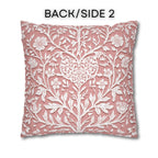 William Morris Inspired Heart & Blooms Pillow Cover: Faux Lace Botanical Design