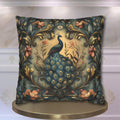 Peacock Pillow Cover: William Morris Floral Tapestry Design