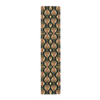 Elegant Ikat Christmas Table Runner: Red Green Gold