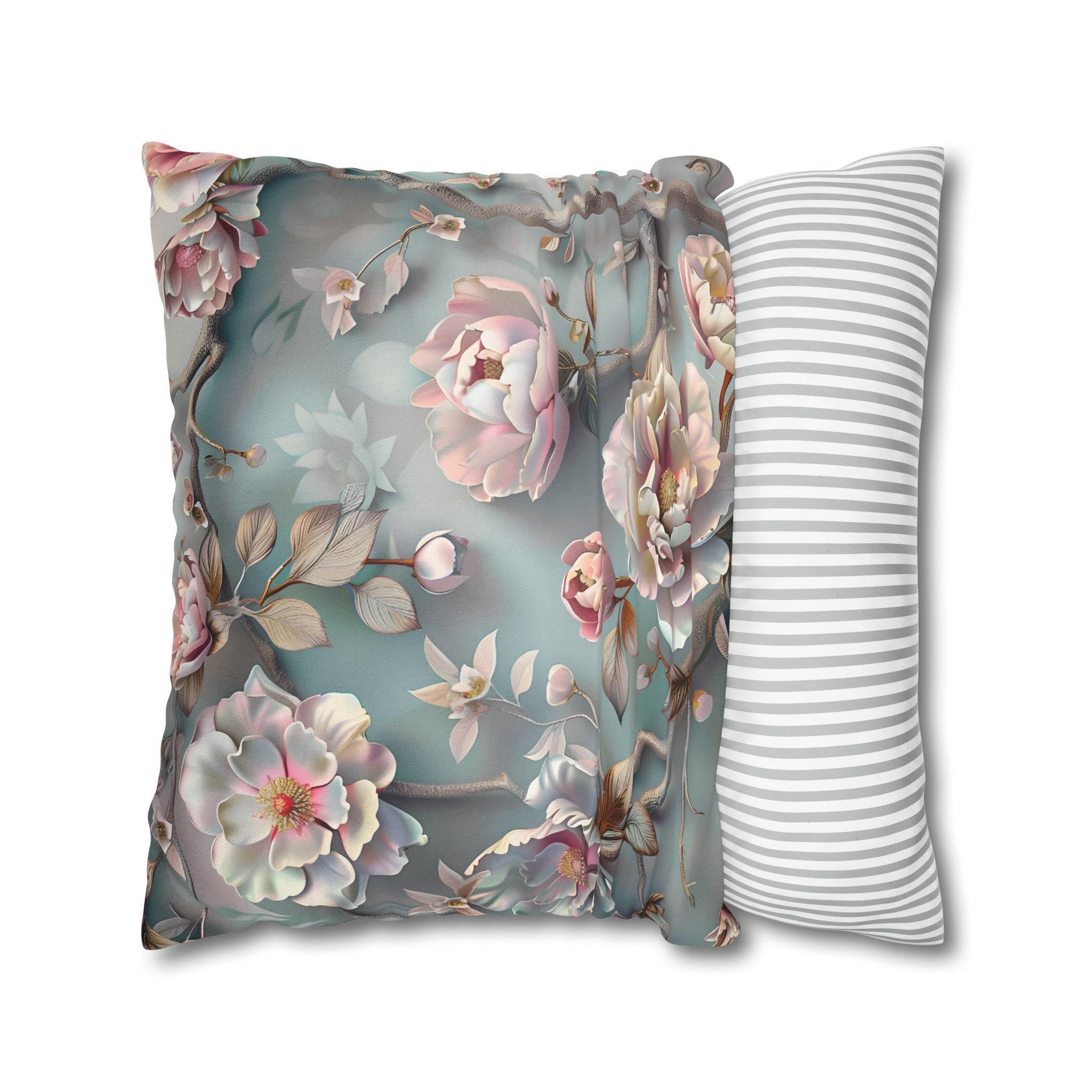 Chinoiserie Peony Pillow Cover: Pink Floral Cushion