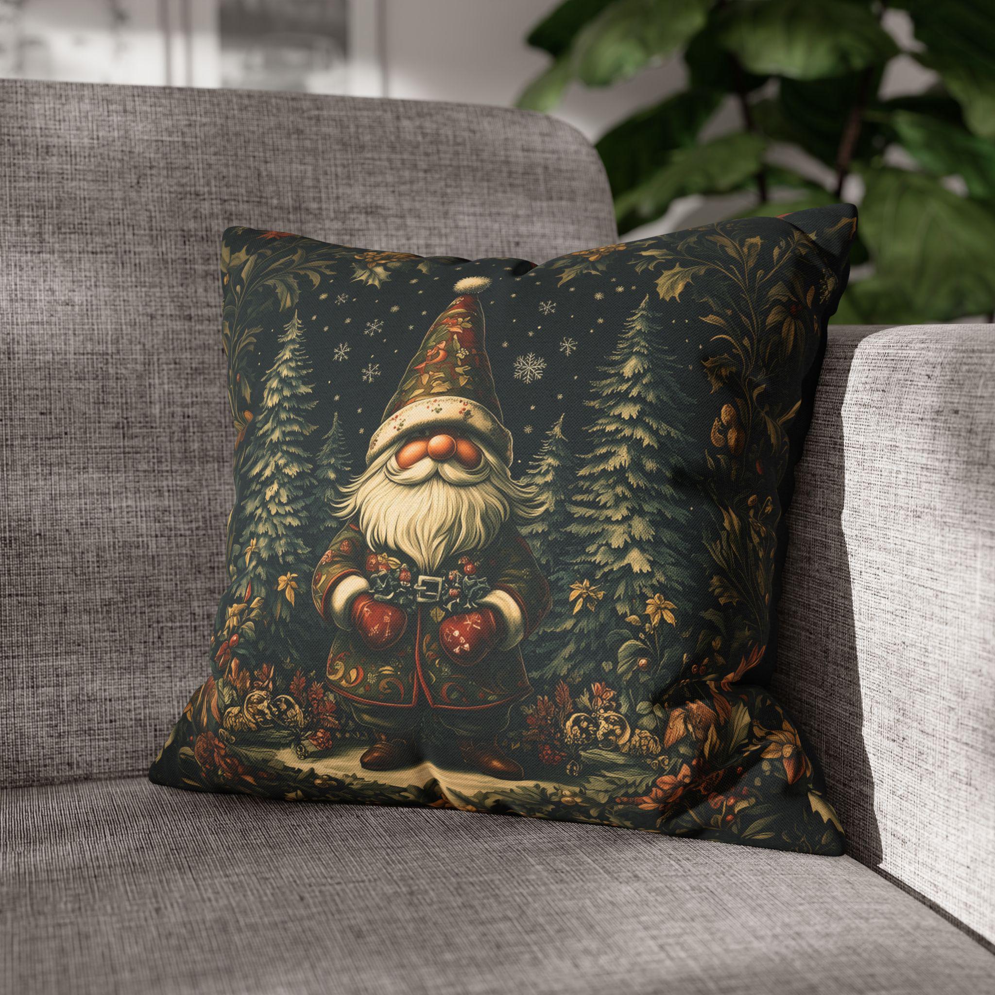 William Morris Christmas Gnome Pillow Cover: Festive Holiday Decor