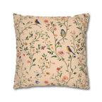 Chinoiserie Bird Pillow Cover: Vintage Style Peach Floral Cushion
