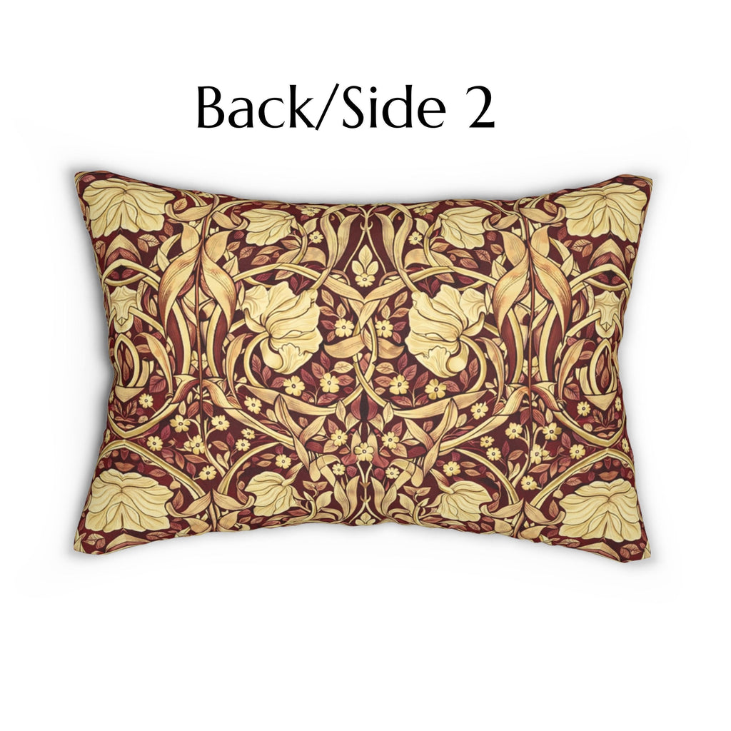 William Morris Lumbar Pillow: Burgundy Champagne Vintage Pimpernel Reconstructed