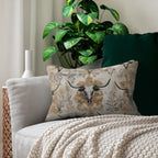 Distressed Longhorn Skull Lumbar Pillow: Western Ranch Decor Rustic Southwest Accent