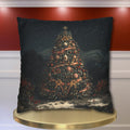 William Morris Christmas Tree Pillow Cover, Starry Desert Night Red Gold Cream Cushion Cover
