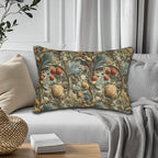 William Morris Autumn Vines Lumbar Pillow: Botanical Tapestry Design