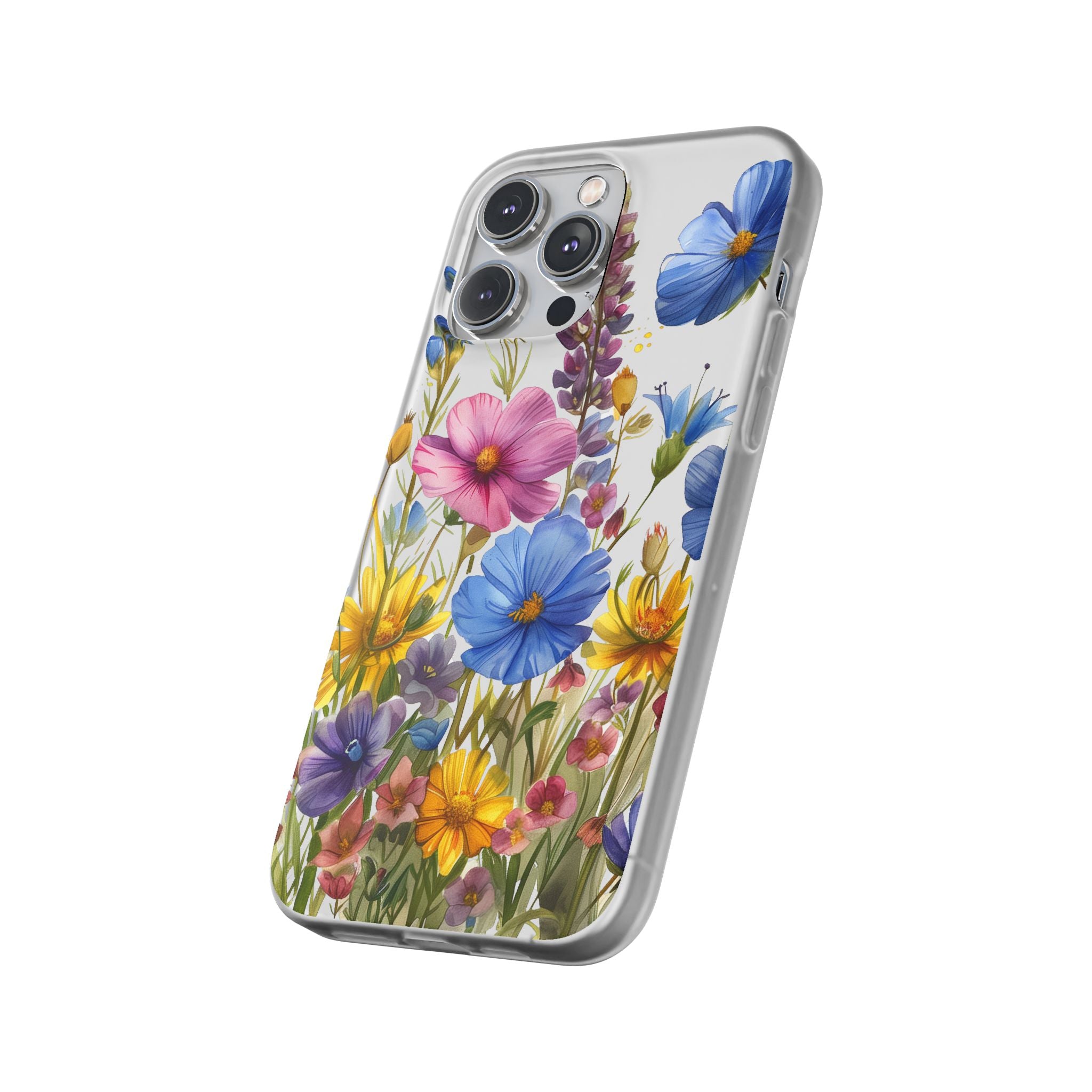 Floral Phone Case: Slim Matte TPU Cover, Wildflower Garden
