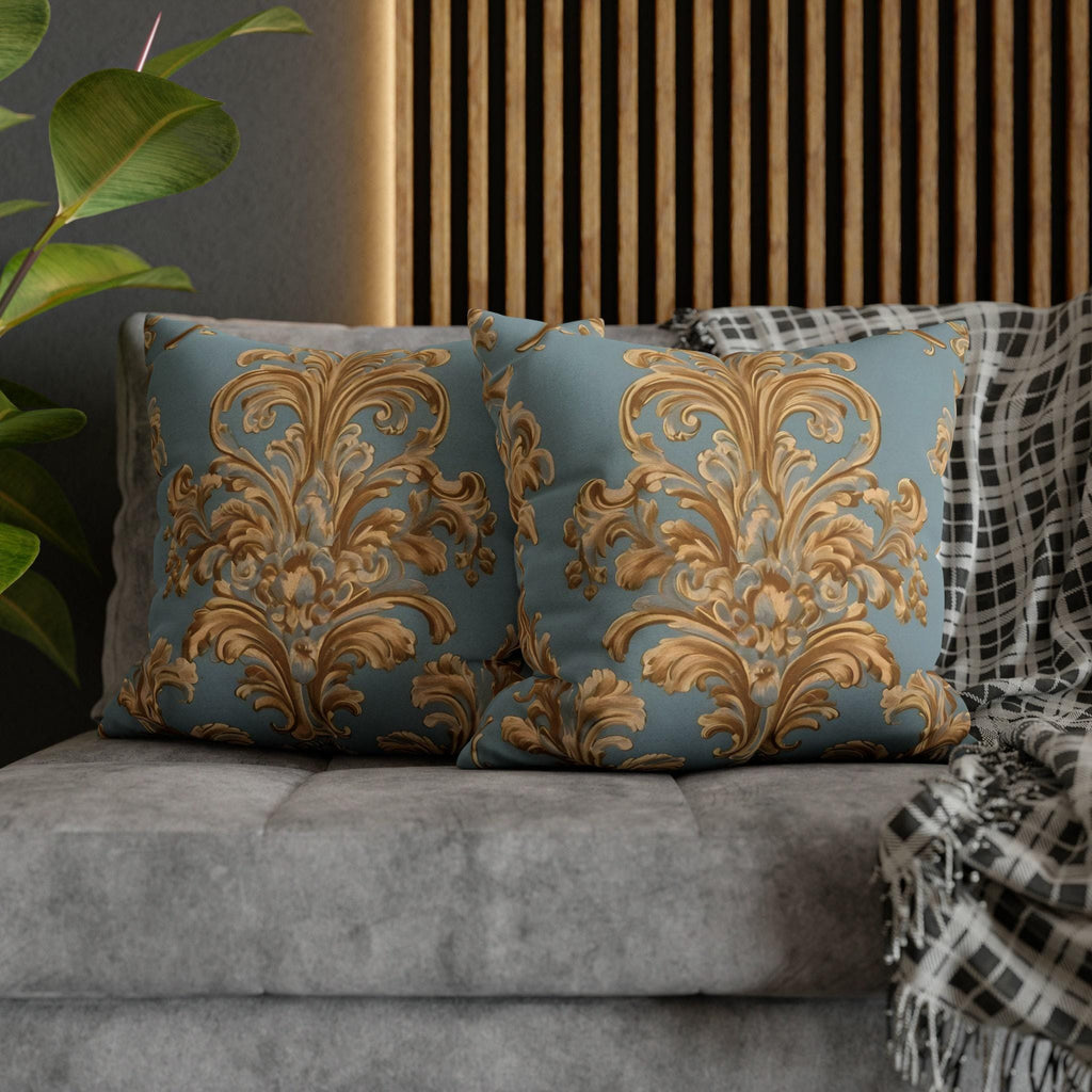 Rococo Accent Pillow Cover: Ornate Gold Leaves (14x14 to 20x20 inches)