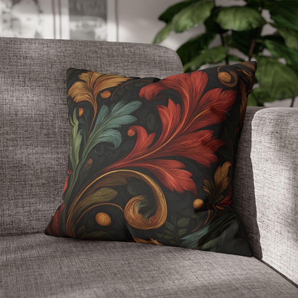 William Morris Autumn Leaf Pillow Cover: Tapestry Style Holiday Decor
