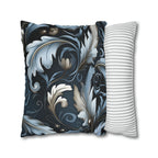 Blue Autumn Leaves Pillow Cover, Floral Pillowcase