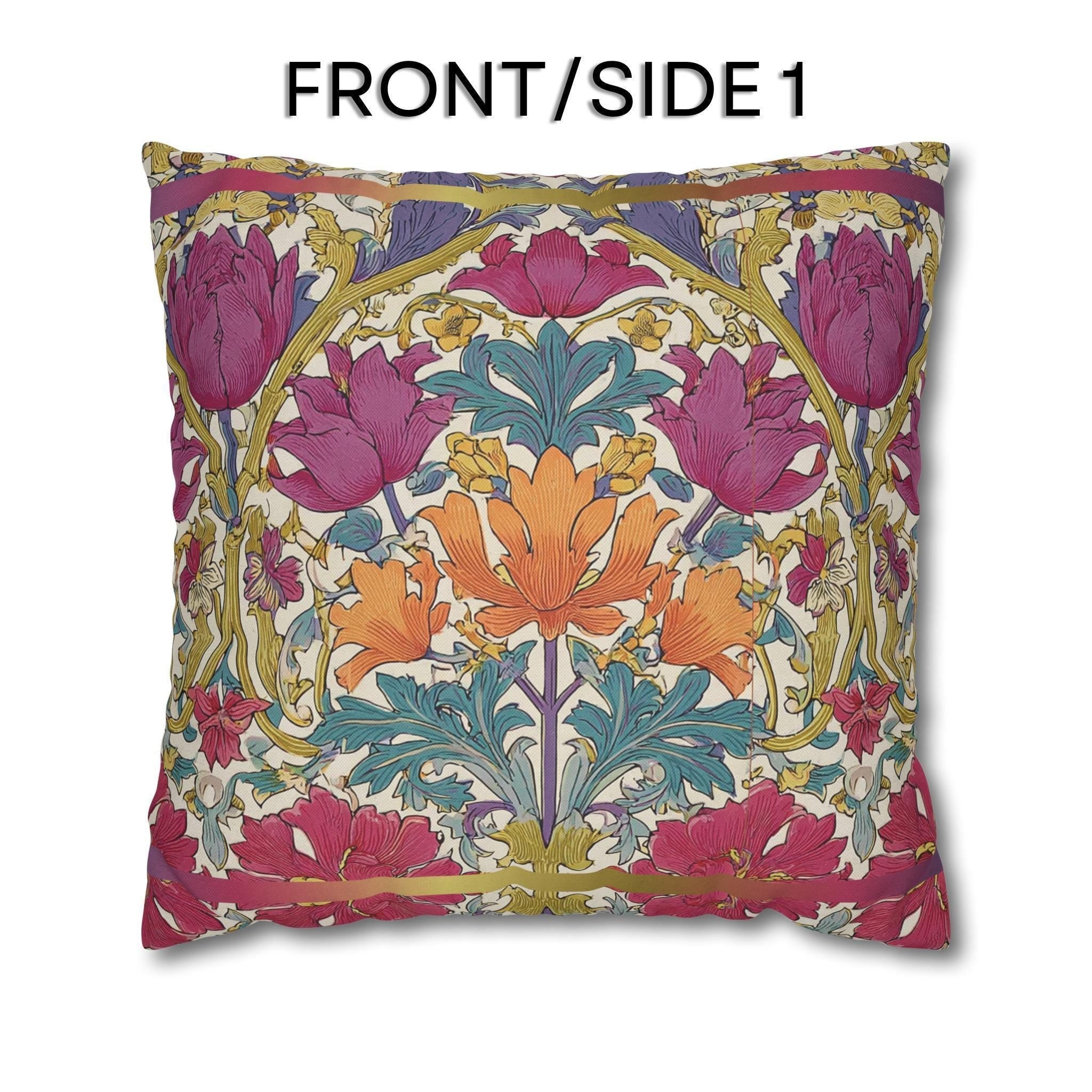 William Morris Style Hyacinth Pillow Cover: John Henry Dearle Inspired Floral