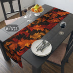 Art Nouveau Fall Table Runner: Ember Orange Acanthus Leaves, Modern Autumn Decor