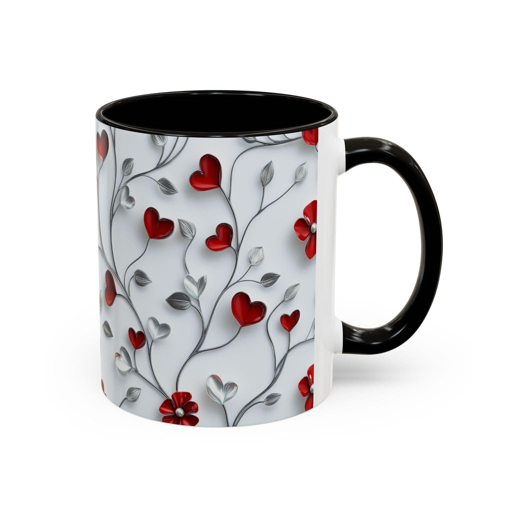 Romantic Valentine's Day Mug: Intertwining Vines Design, Colorful 11oz/15oz Gift for Loved Ones