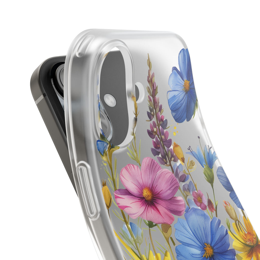 Floral Phone Case: Slim Matte TPU Cover, Wildflower Garden