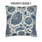 Blue Country Farmhouse Pillow Cover: William Morris Inspired Toile Floral Accent