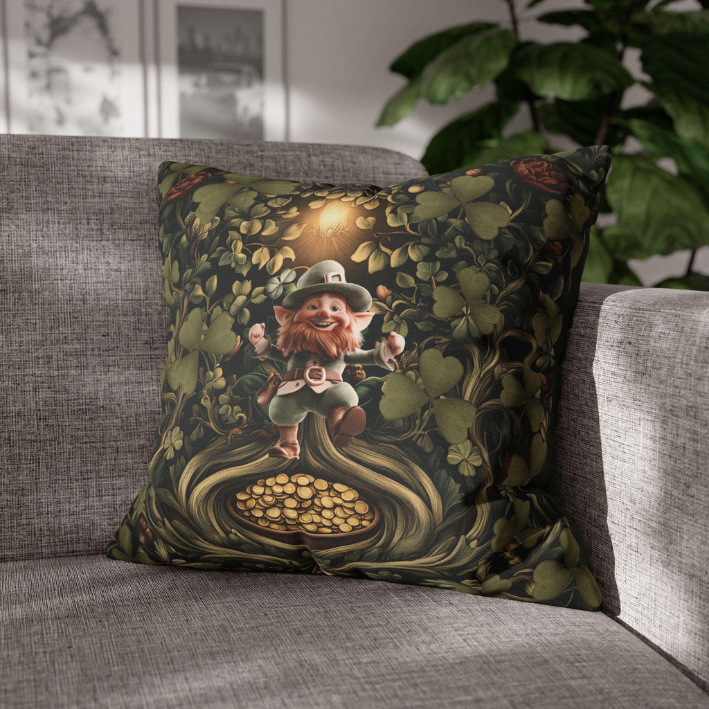 Botanical Shamrock Pillowcase - William Morris Inspired St Patrick's Decor