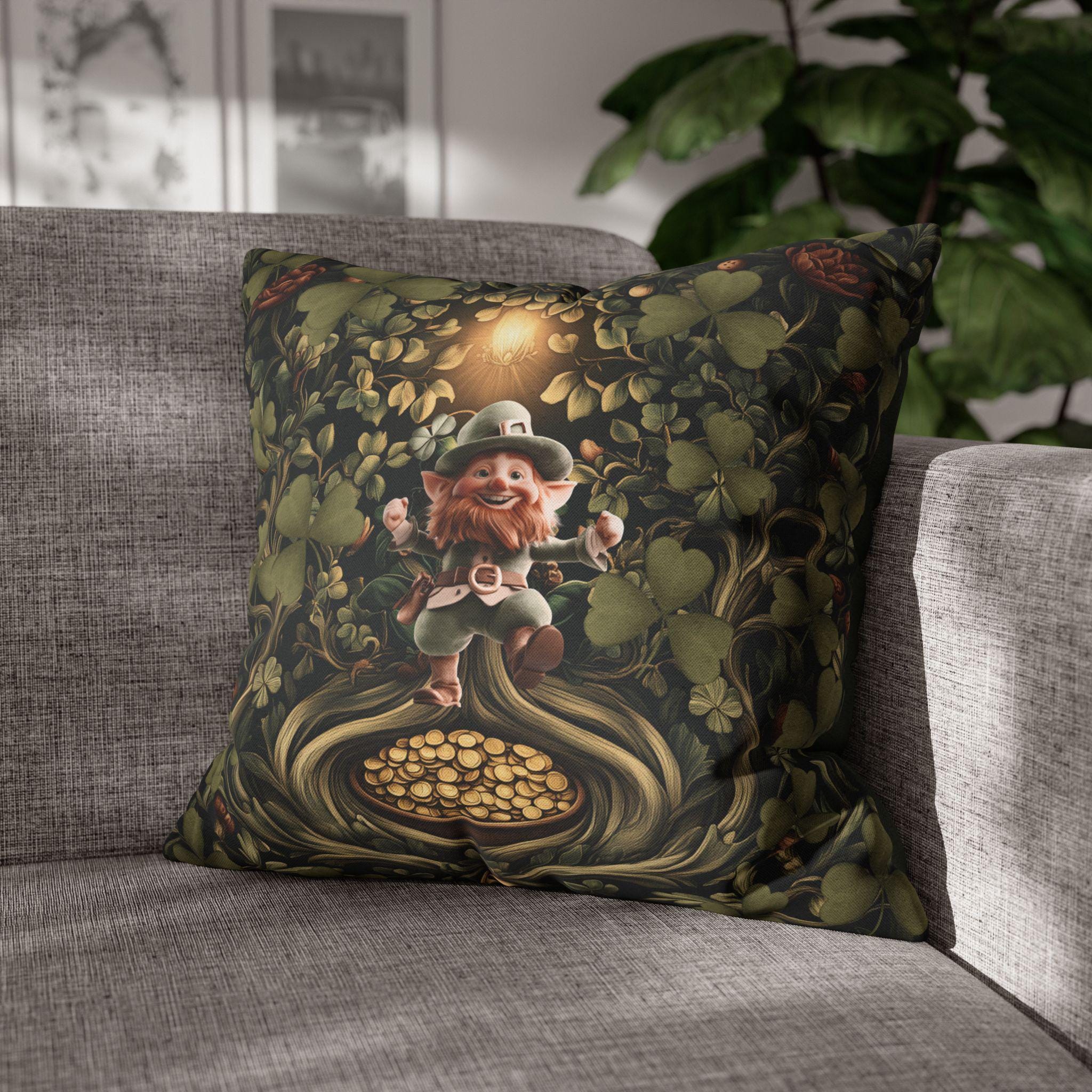 Botanical Shamrock Pillowcase - William Morris Inspired St Patrick's Decor