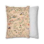 Chinoiserie Bird Pillow Cover: Vintage Style Peach Floral Cushion
