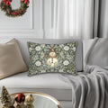William Morris Snowman Lumbar Pillow: Holiday Home Decor