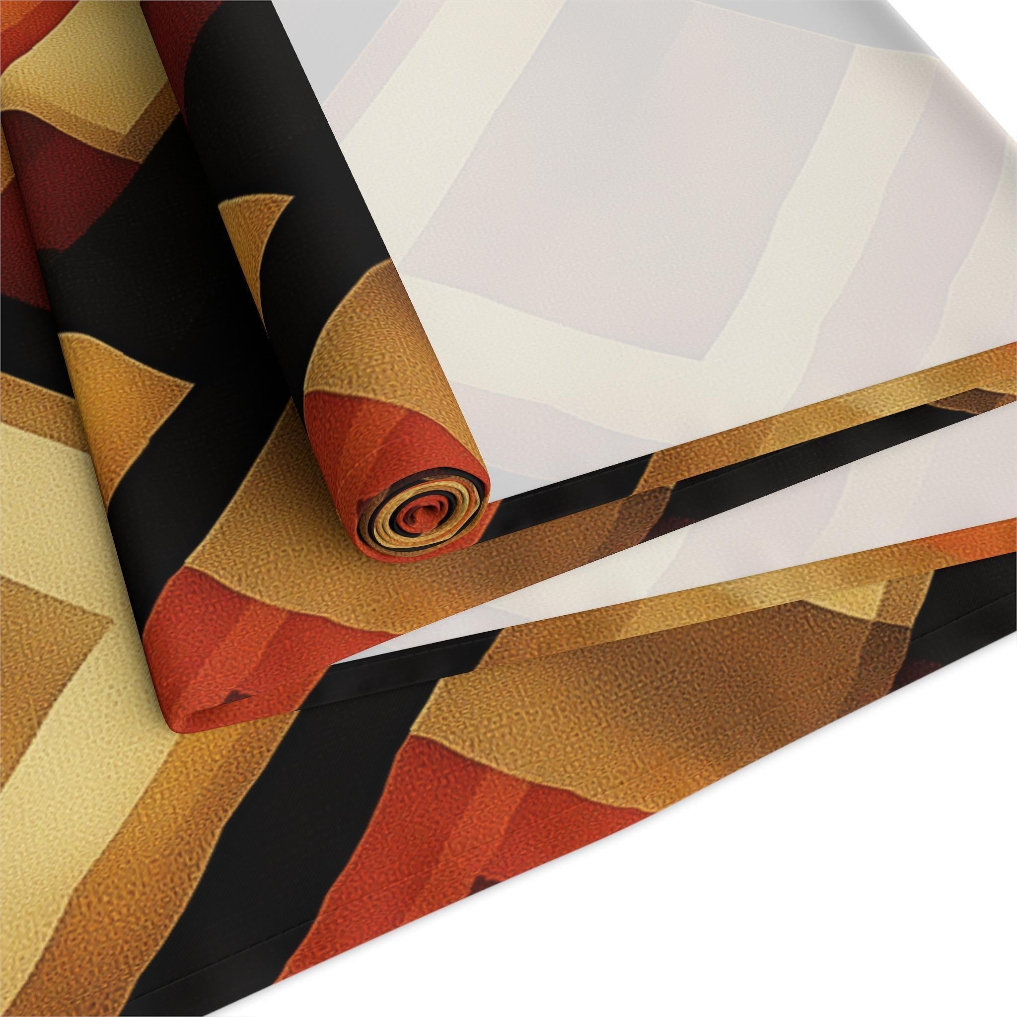 Abstract Geometric Table Runner | Warm Earthy Modern Rectangles