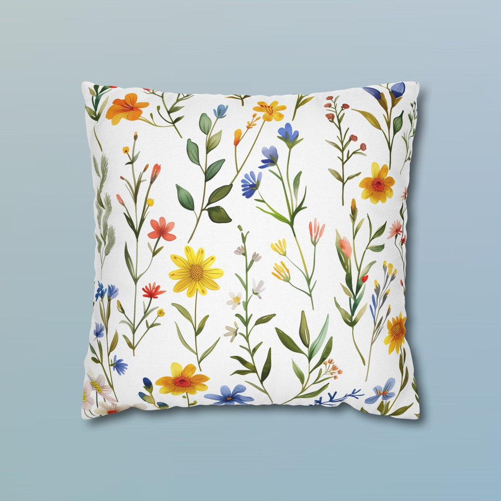 Wildflower Meadow Pillow Cover: Vibrant Floral Accent Cushion
