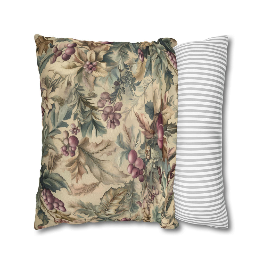 William Morris Christmas Pillow Cover: Holly Berry Arts & Crafts Style